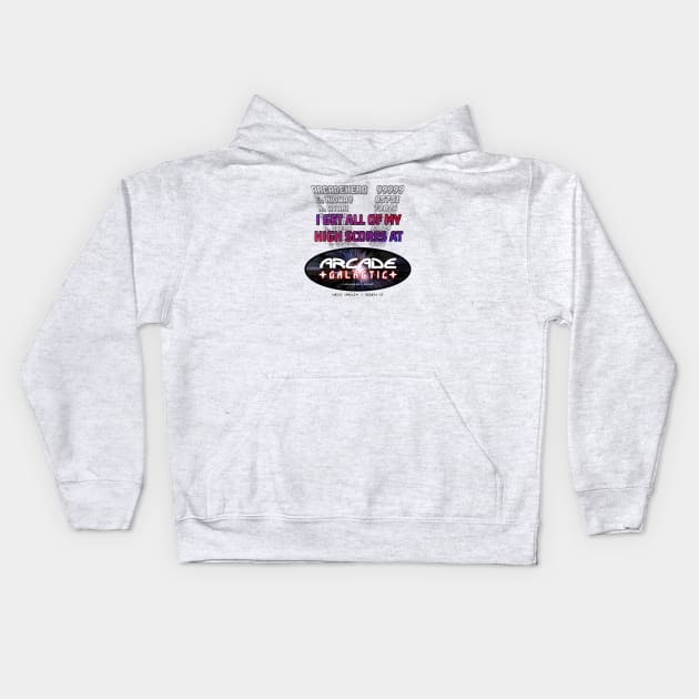 High Scores at Arcade Galactic Kids Hoodie by arcadeheroes